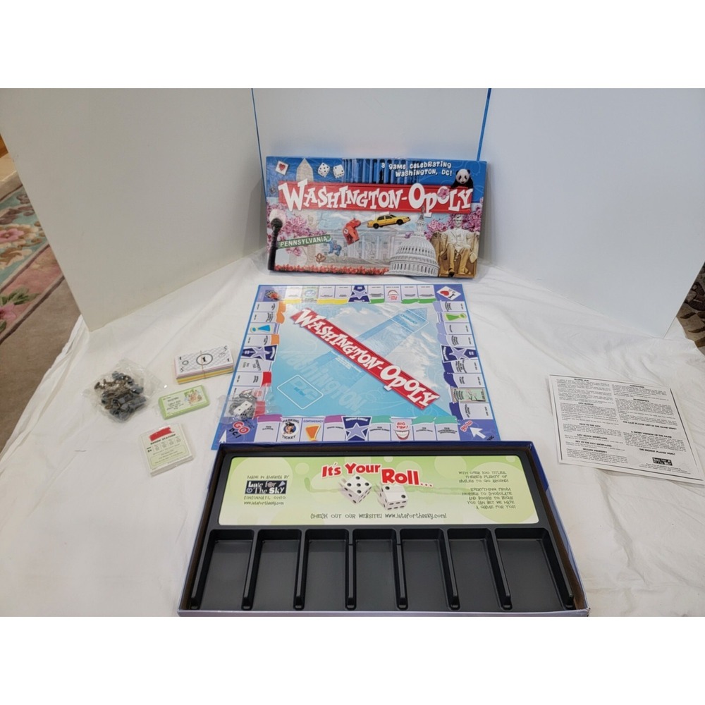 Washington-Opoly Board Game Washington DC Capital America Sealed Pcs, Open Box